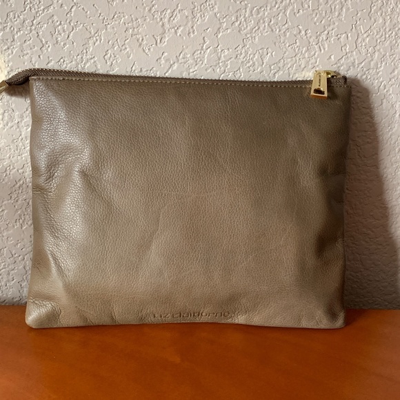 Liz Claiborne Taupe/Brown Leather Wallet Bag Clutch Purse Insert Organizer - Picture 3 of 16